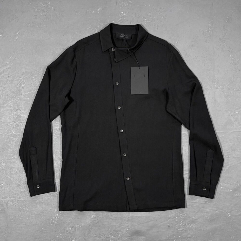 NWT La Haine Inside Us Viscose Asymmetrical Button Up Shirt 3B M1127 Men's M